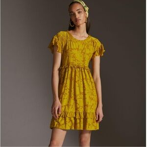 EUC Anthropologie Ruffle Knit Mini Dress Small